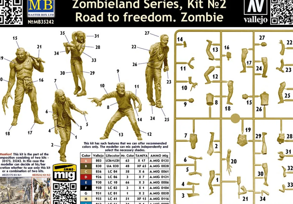 Master Box 1/35 Zombieland Kit 2 - Road to Freedom Zombies