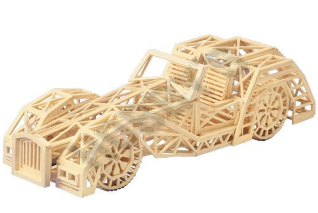 Matchitecture Antique Car Matchstick Model