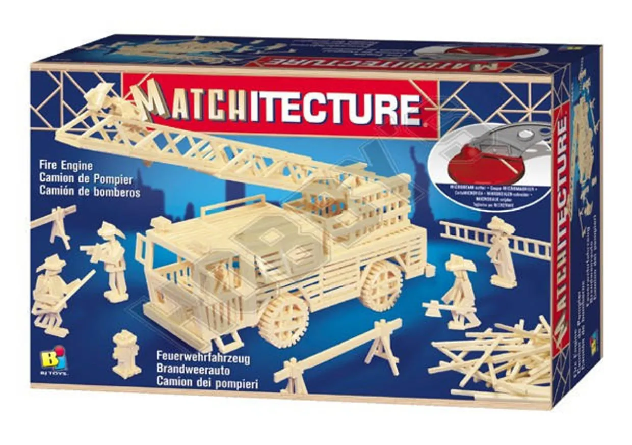 Matchitecture Fire Engine Matchstick Model