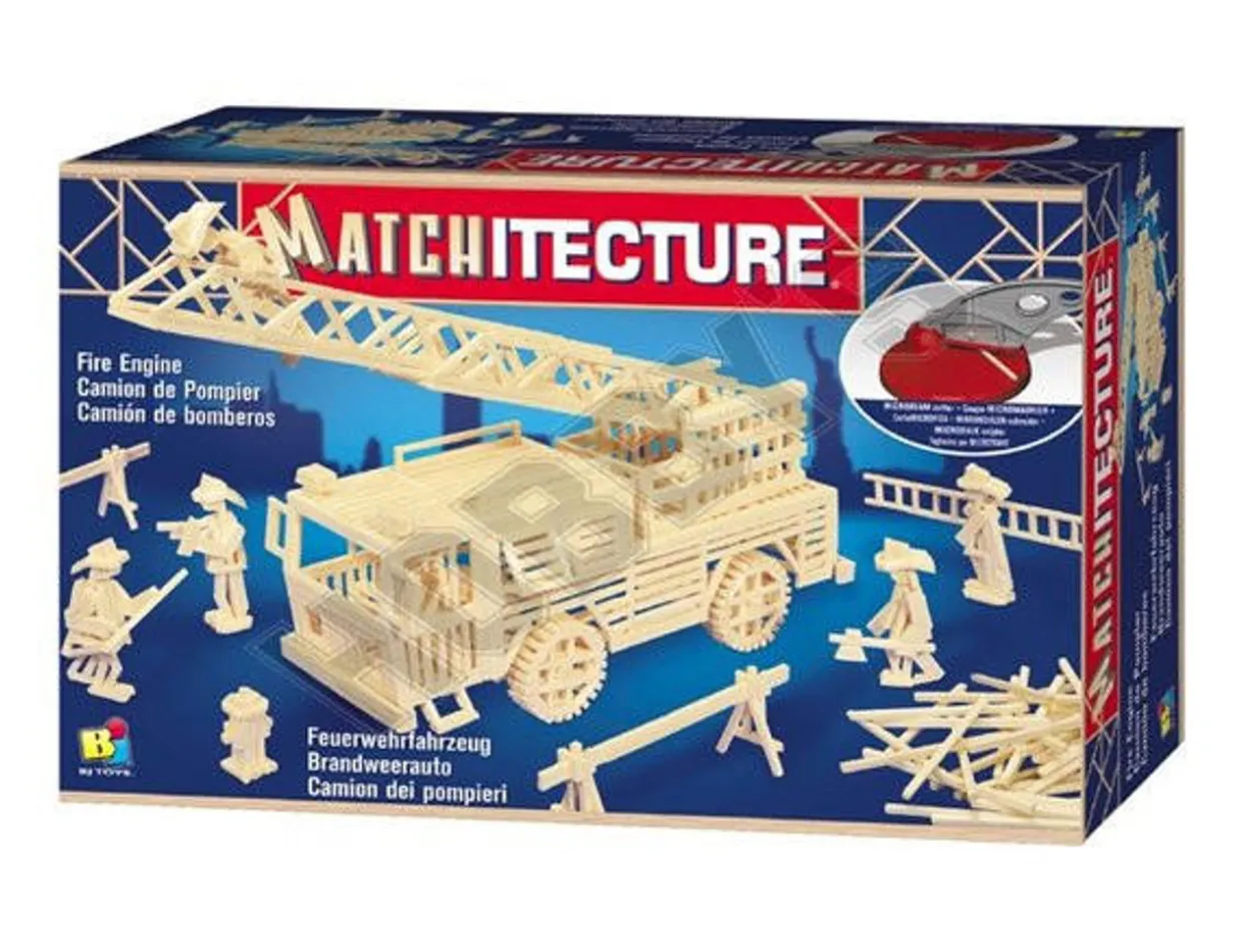 Matchitecture Fire Engine Matchstick Model