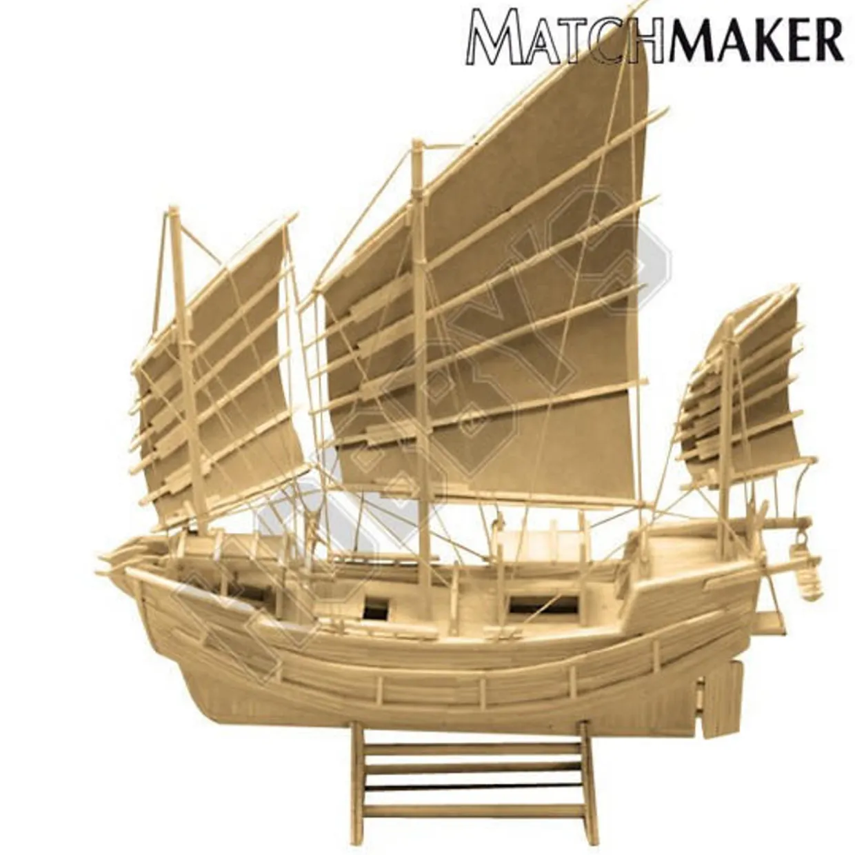 Matchmaker Chinese Junk Matchstick Model