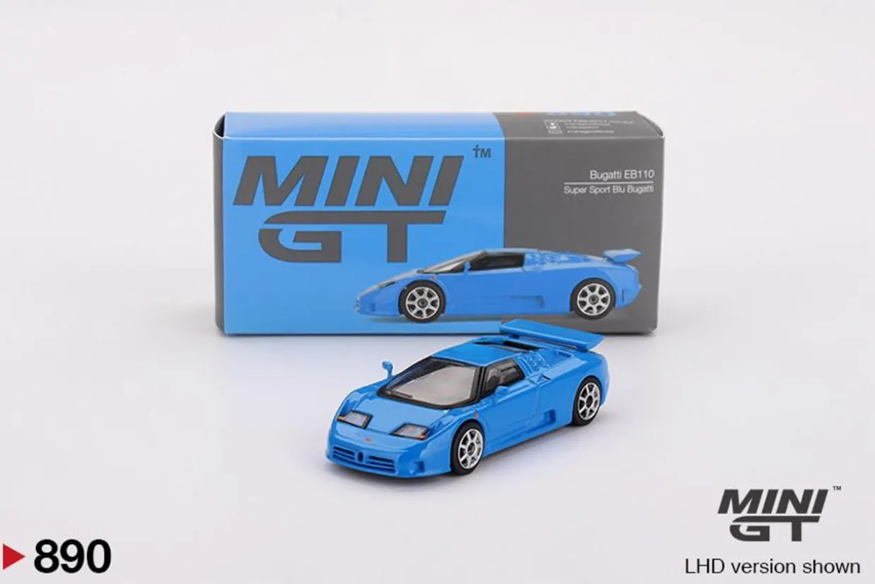 Mini GT 1/64 Bugatti EB110 Super Sport Blu Bugatti (LHD)