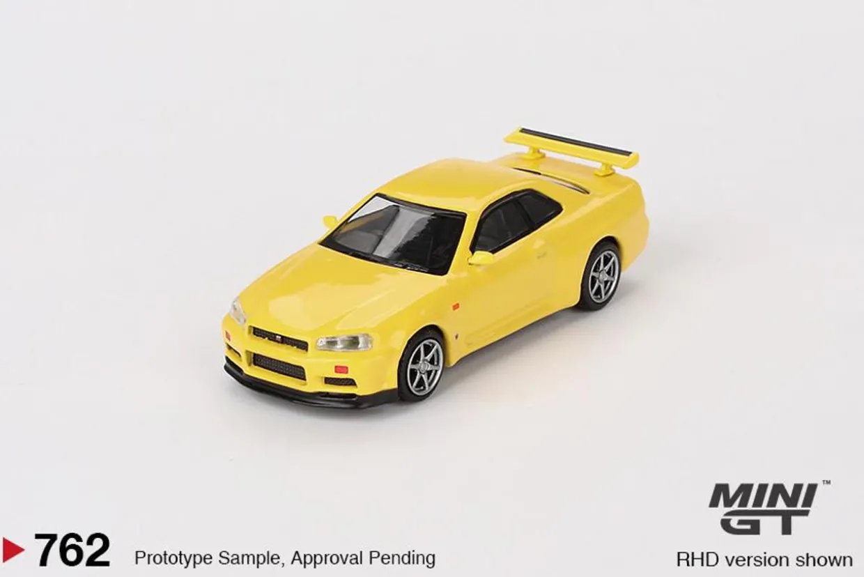 Mini GT 1/64 Nissan Skyline GT-R (R34) V-Spec Lightning Yellow