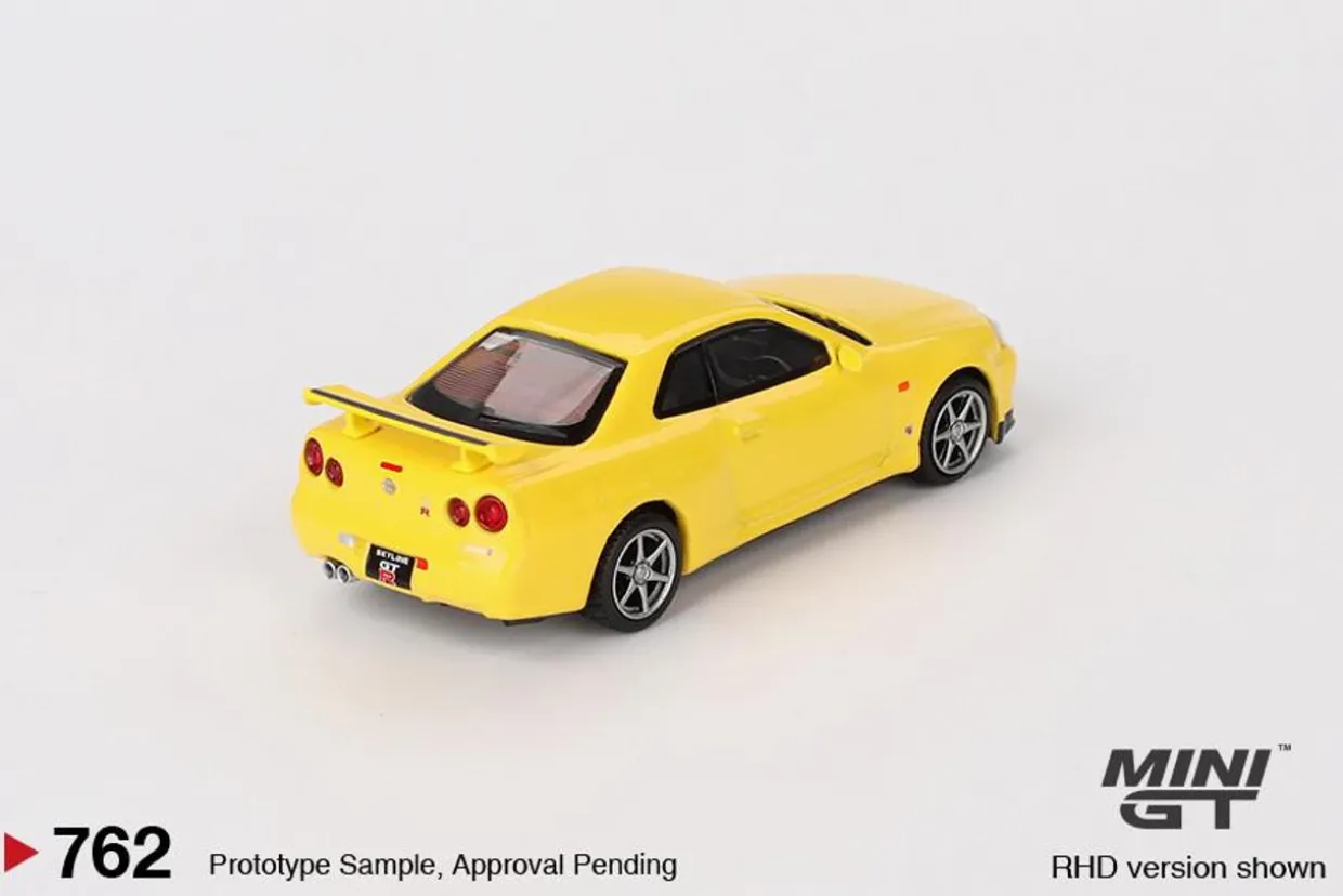 Mini GT 1/64 Nissan Skyline GT-R (R34) V-Spec Lightning Yellow