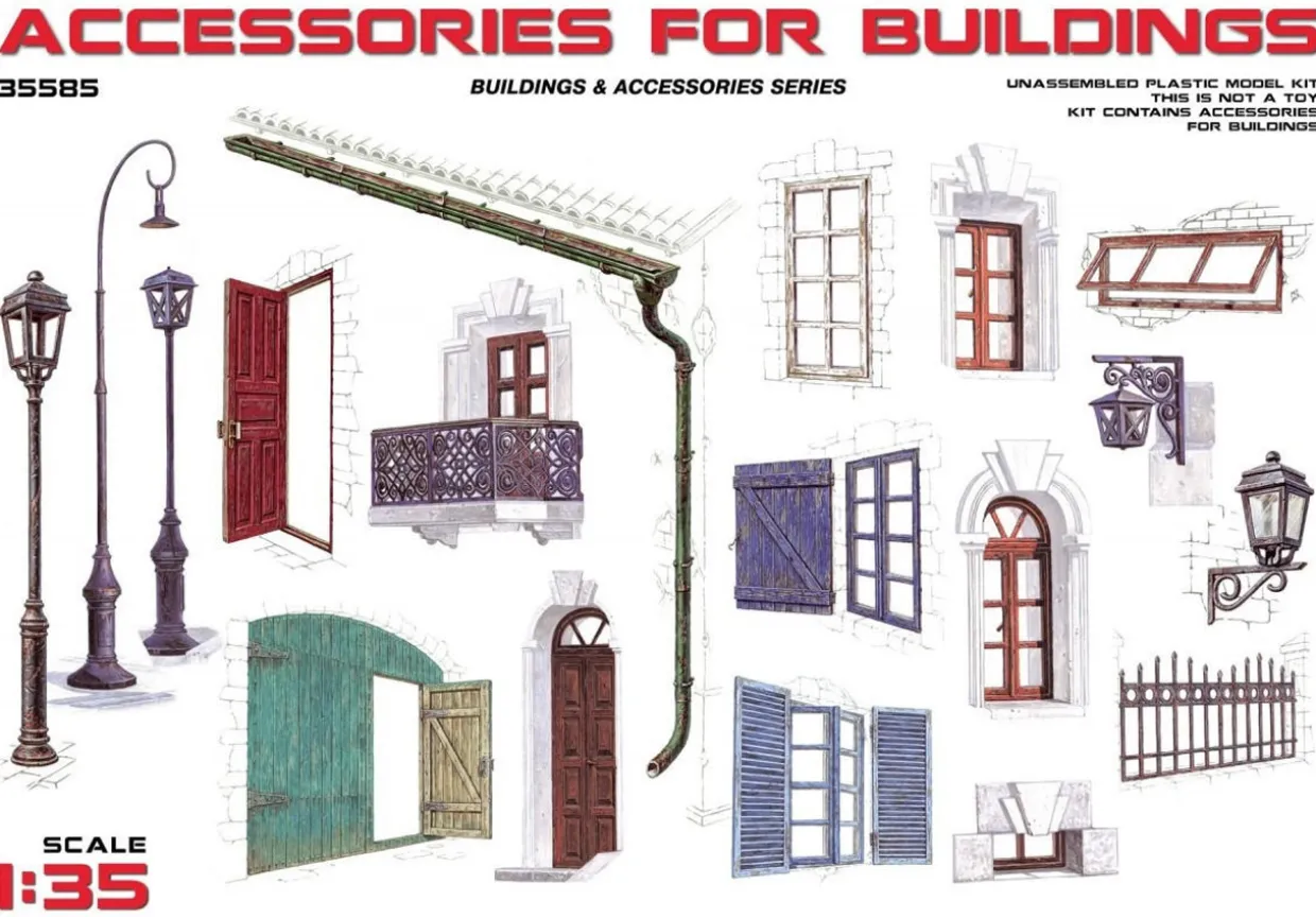 MiniArt 1/35 Accessories for Buildings Model Kit