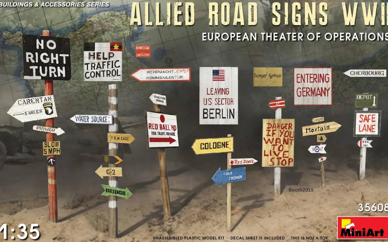 MiniArt 1/35 Allied WWII Road Signs Model Kit
