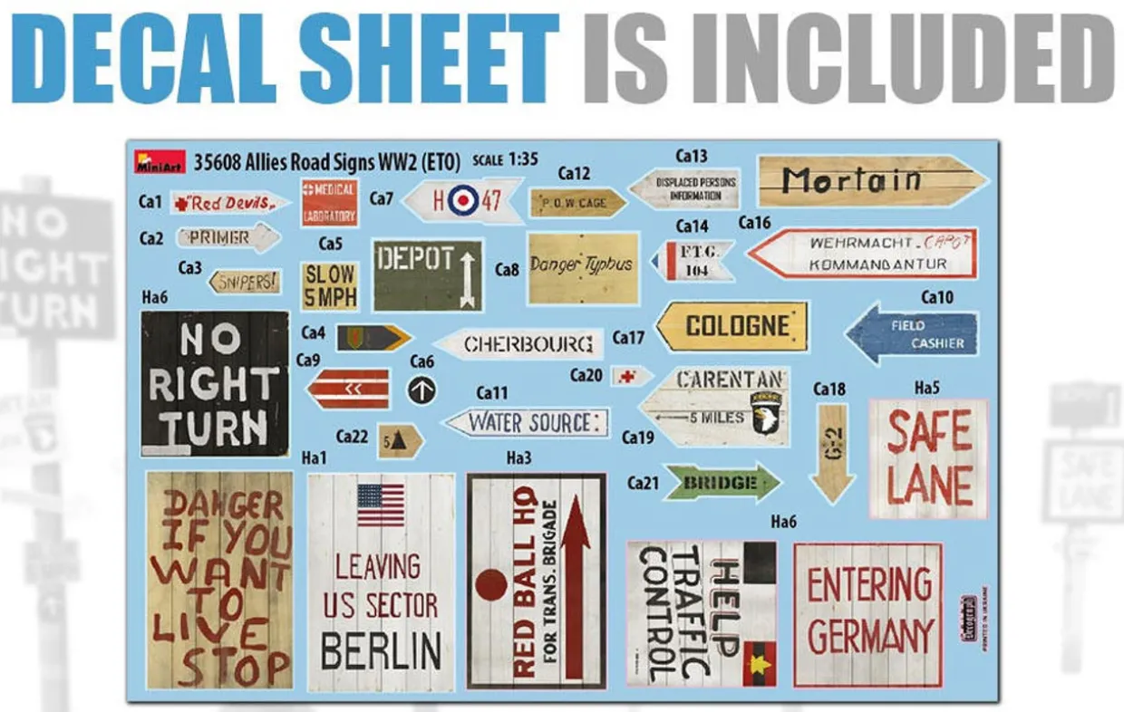 MiniArt 1/35 Allied WWII Road Signs Model Kit