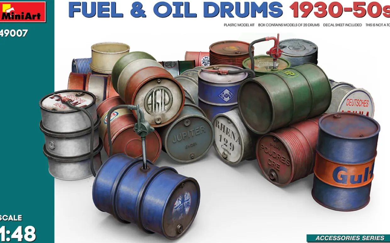 MiniArt 1/48 Fuel & Oil Drums 1930-1950s