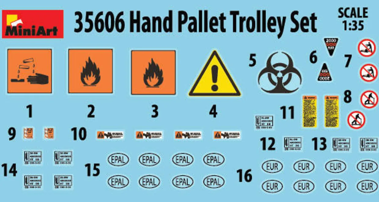 MiniArt 1/35 Hand Pallet Truck Set Model Kit