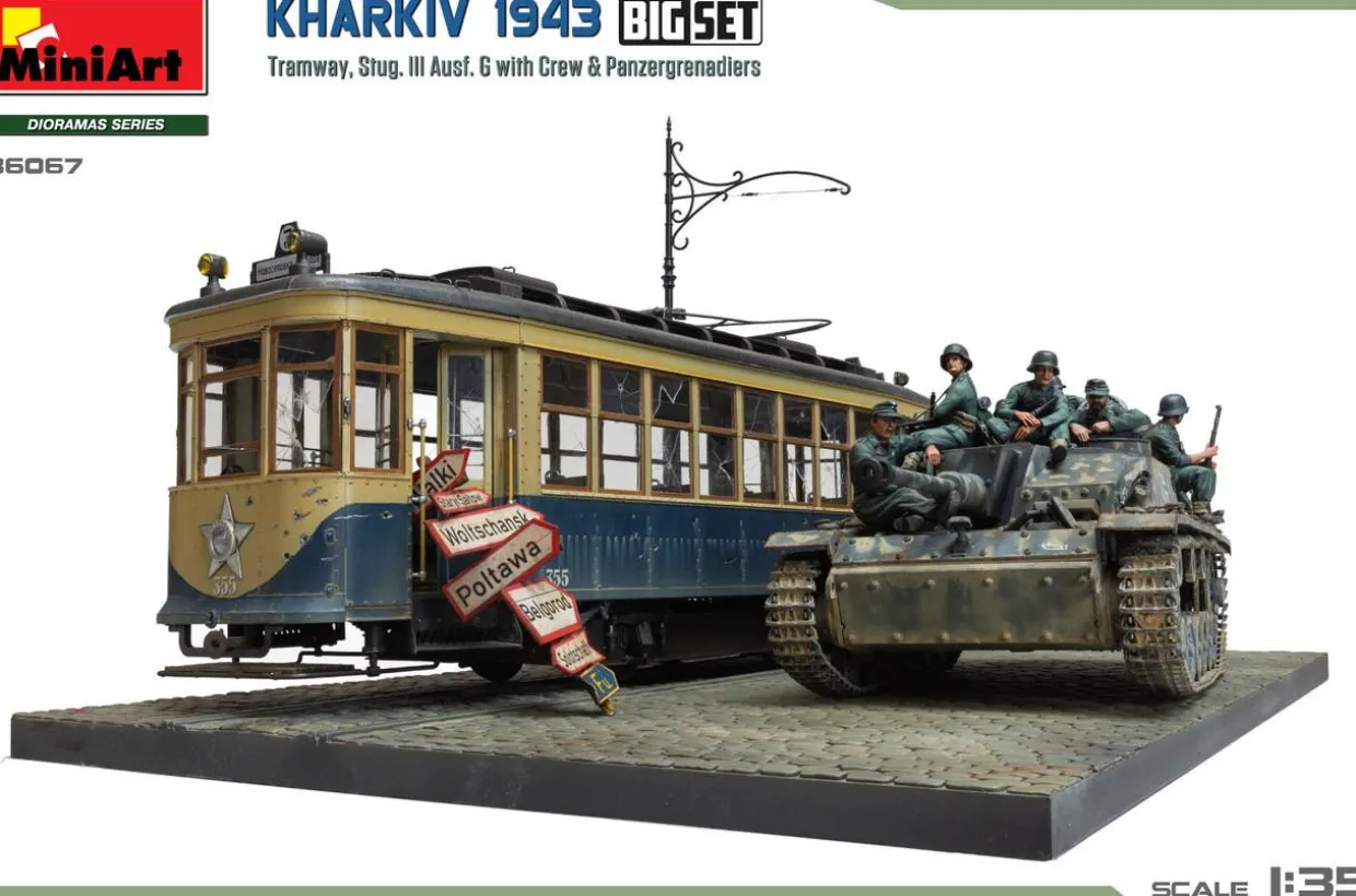 MiniArt 1/35 Kharkiv 1943 Tram & Stug. III Ausf. G w/Crew Set