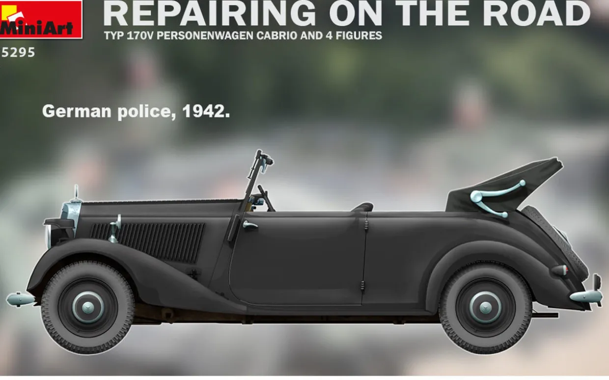 MiniArt 1/35 Mercedes-Benz 170 Cabrio Repairing on the Road Model Kit