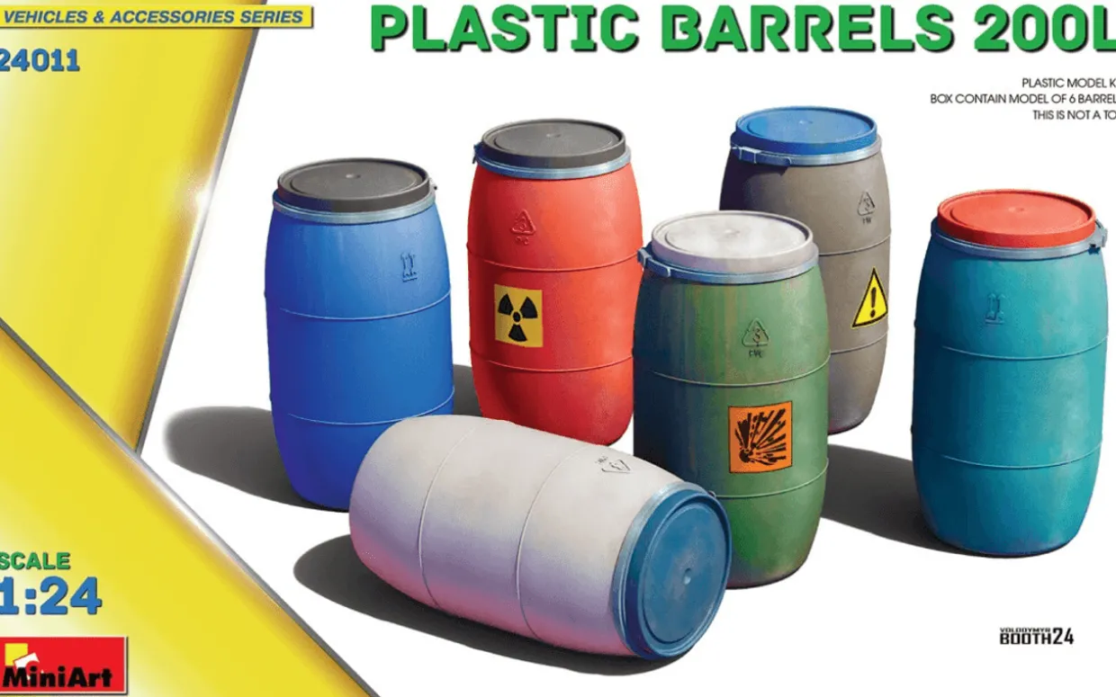 MiniArt 1/24 Modern Plastic Barrels 200l