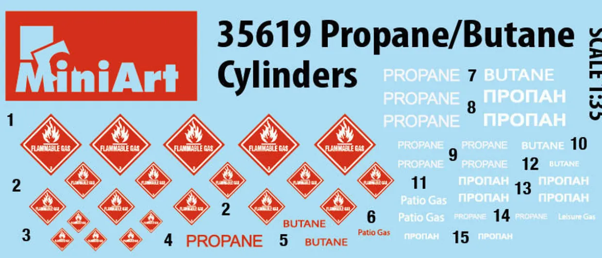 MiniArt 1/35 Propane and Butane Cylinders Model Kit