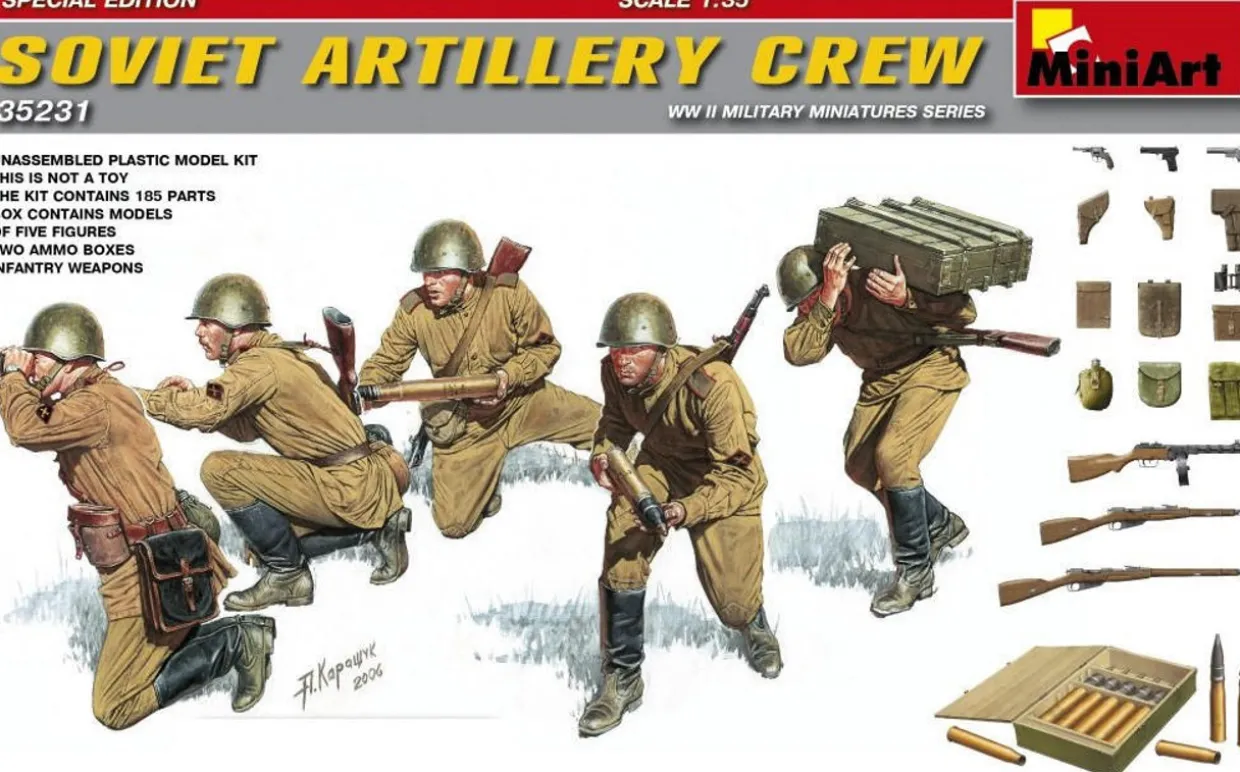 MiniArt 1/35 Soviet Artillery Crew Model Figures
