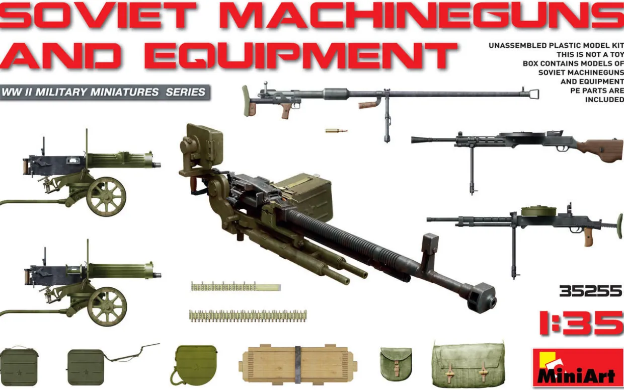 MiniArt 1/35 Soviet Machine Guns & Equipment Model Kit