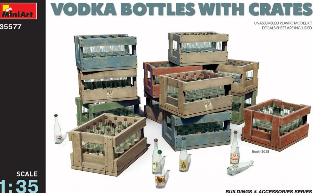 MiniArt 1/35 Vodka Bottles with Crates Model Kit