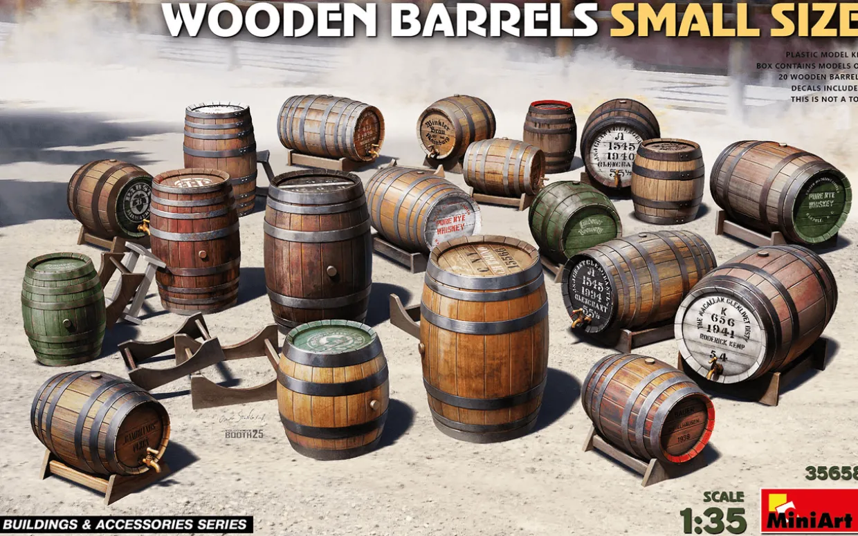 MiniArt 1/35 Wooden Barrels (Small Size)