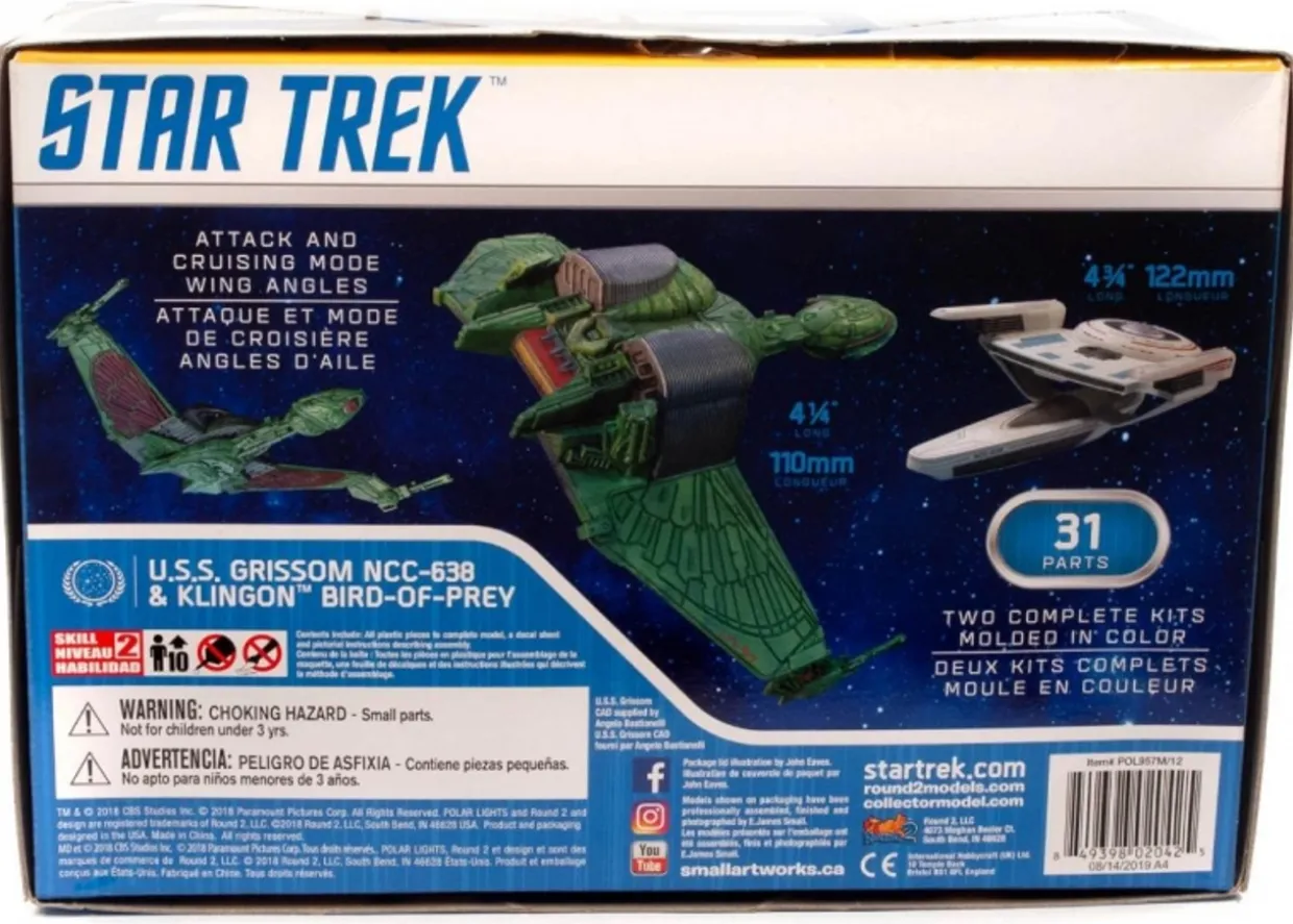 Polar Lights 1/1000 Star Trek USS Grissom NCC-638 & Klingon Bird of Prey