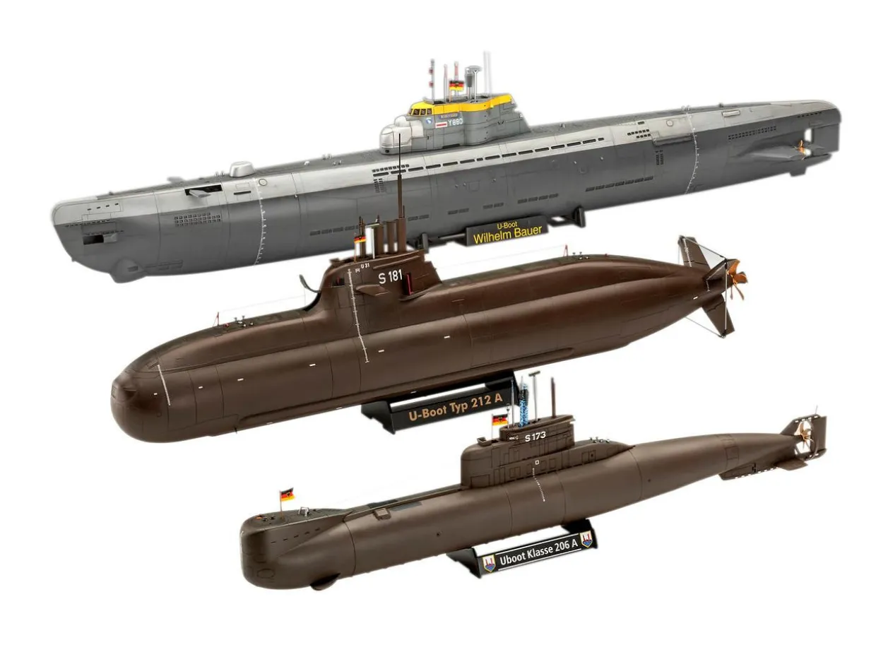 Revell 1/144 70 Years of Bundeswehr - Submarines - Wilhelm Bauer, Type 206A, and Class 2