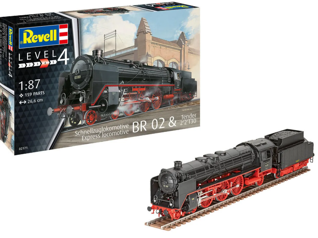 Revell 1/87 German Steam Locomotives BR02 & Tender 2'2'T30
