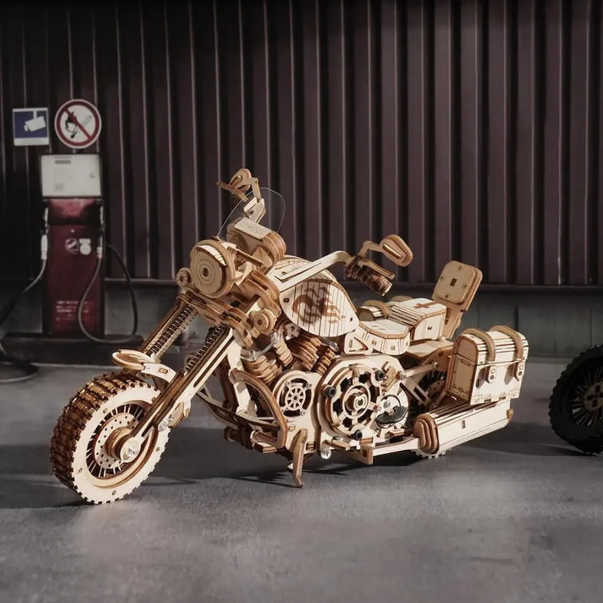 Rokr Cruiser Motorcycle 3D Wooden Puzzle Model Kit