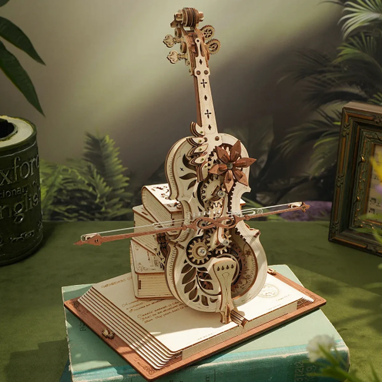 Rokr Magic Cello Mechanical Music Box 3D Wooden Model Kit