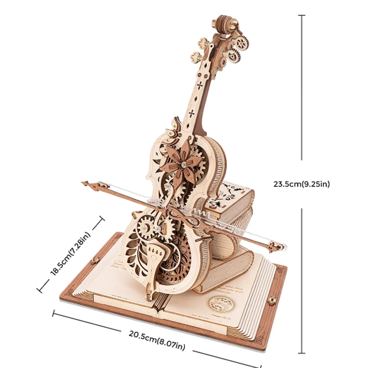 Rokr Magic Cello Mechanical Music Box 3D Wooden Model Kit
