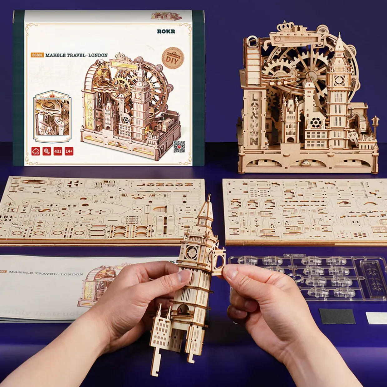 Rokr Marble Travel - London Marble Run 3D Wooden Kit