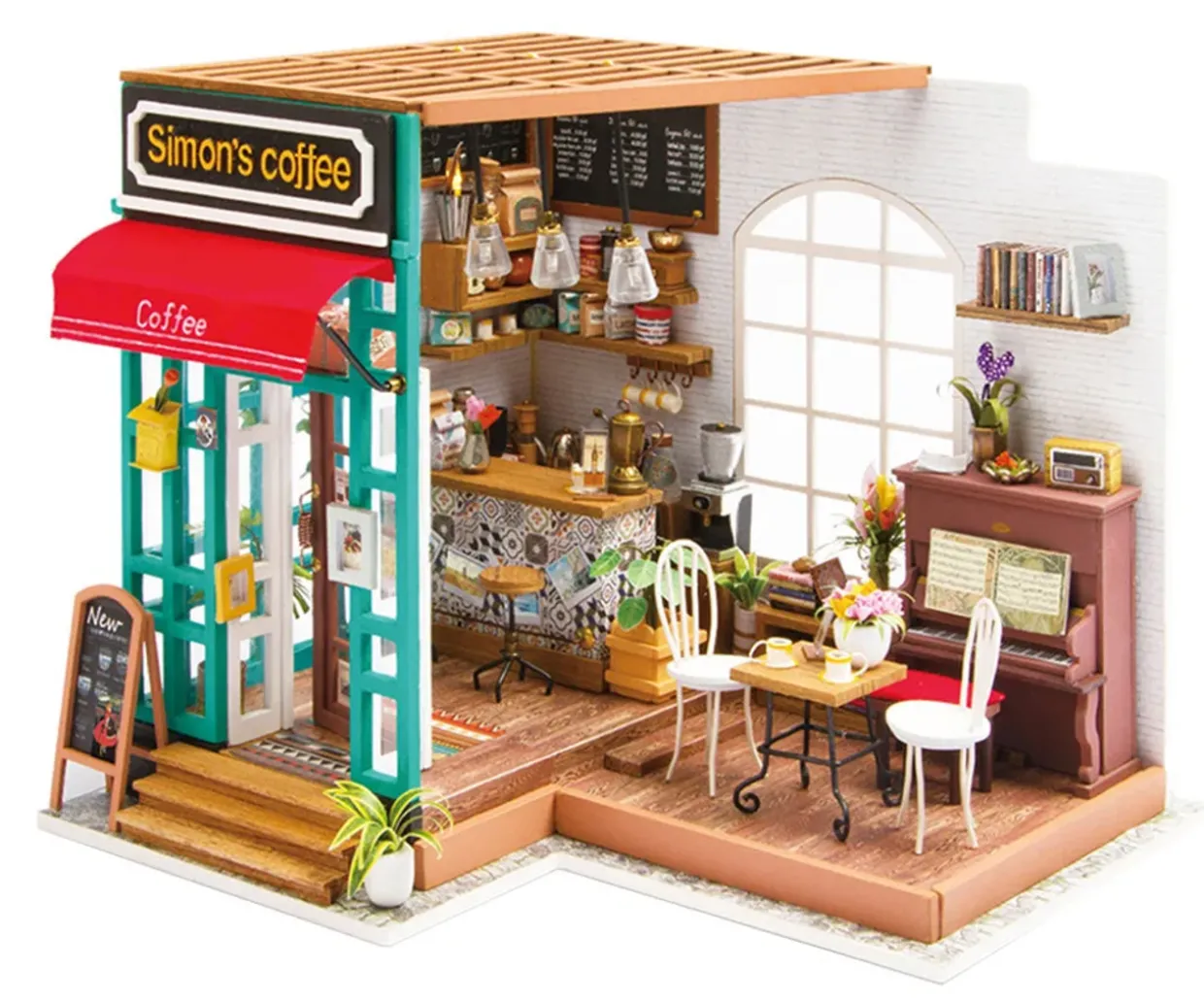 Rolife Simon's Coffee Shop Wooden Diorama Kit