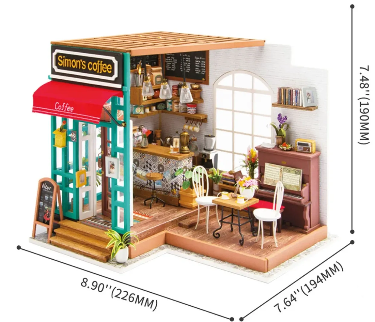 Rolife Simon's Coffee Shop Wooden Diorama Kit