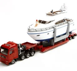 Siku 1/87 Heavy Haulage Transporter with Yacht Diecast Model