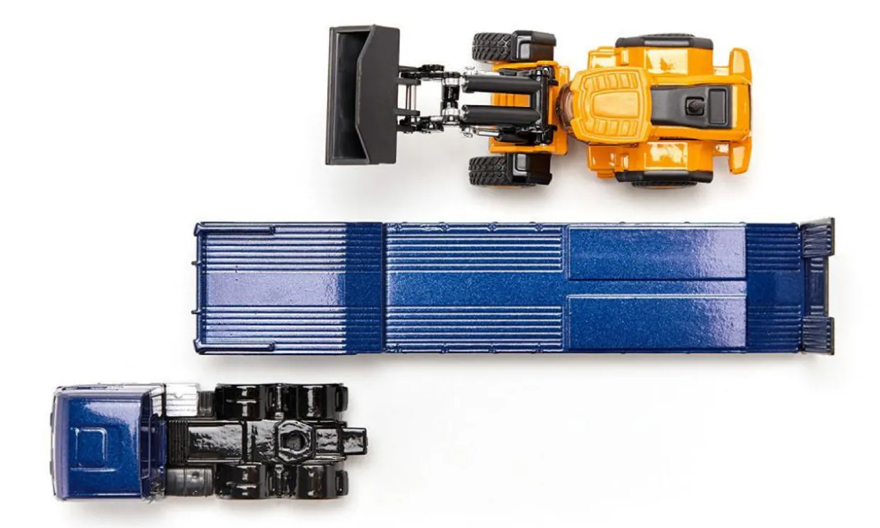 Siku 1/87 MAN Truck with Low Loader and JCB Wheel Loader