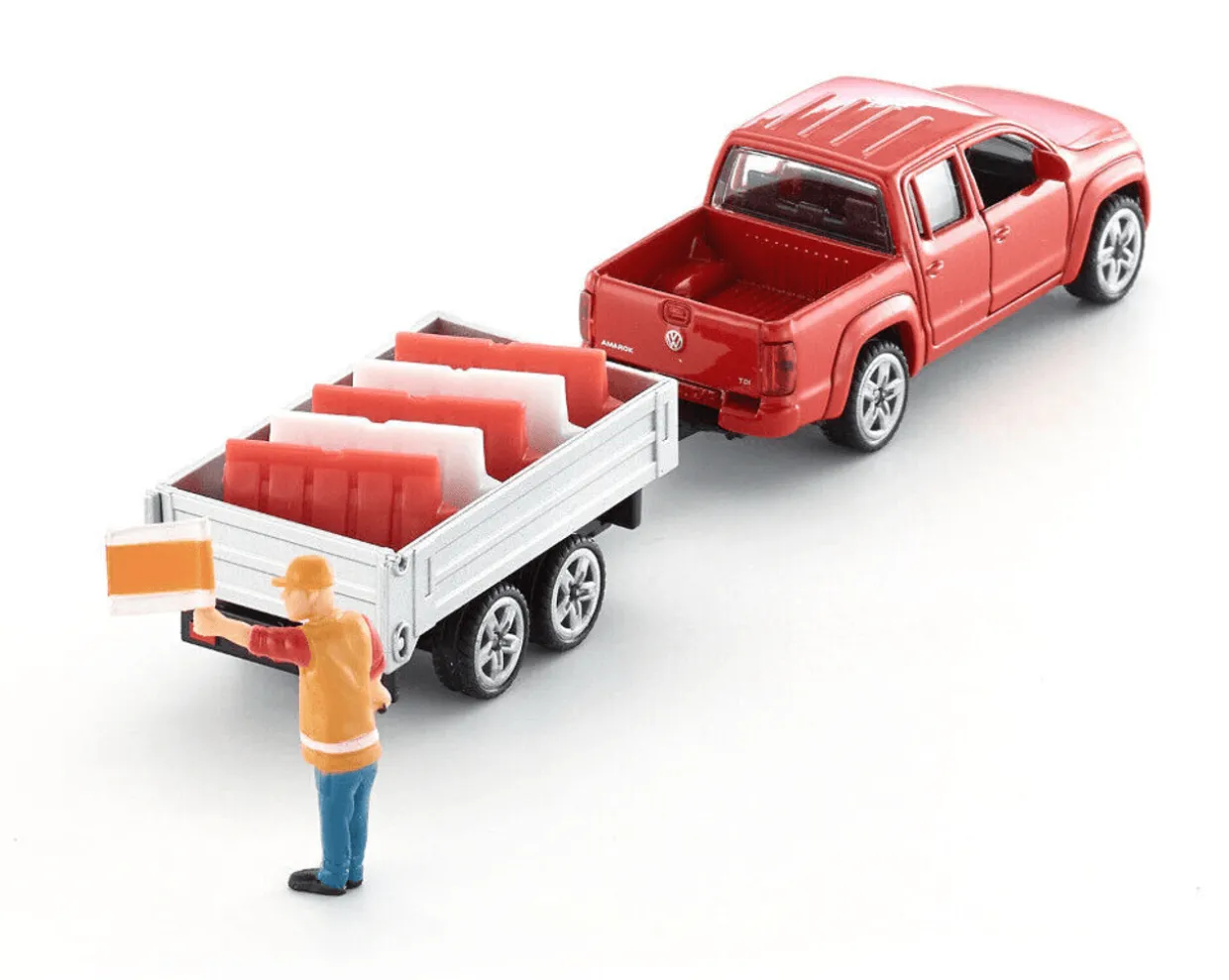Siku 1/55 Volkswagen Amarok Pick-Up with Tipping Trailer Diecast Model
