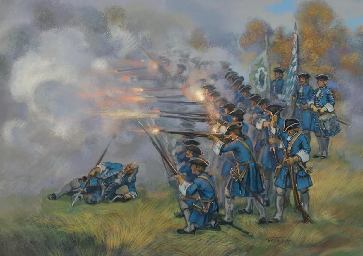 Strelets 1/72 Bavarian Infantry Shooting Line (Spanish Succession War)