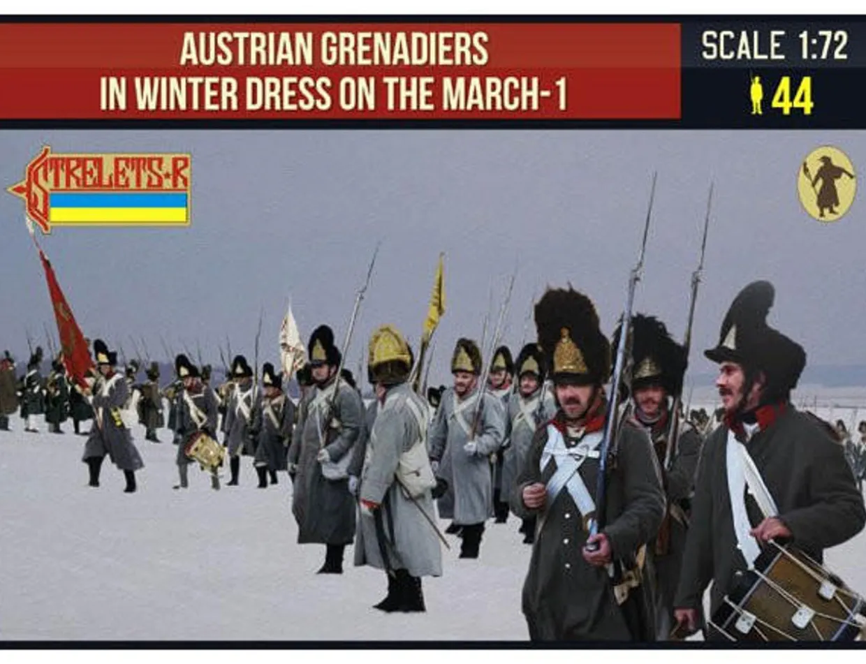 Strelets 1/72 Napoleonic Austrian Grenadiers On The March Winter