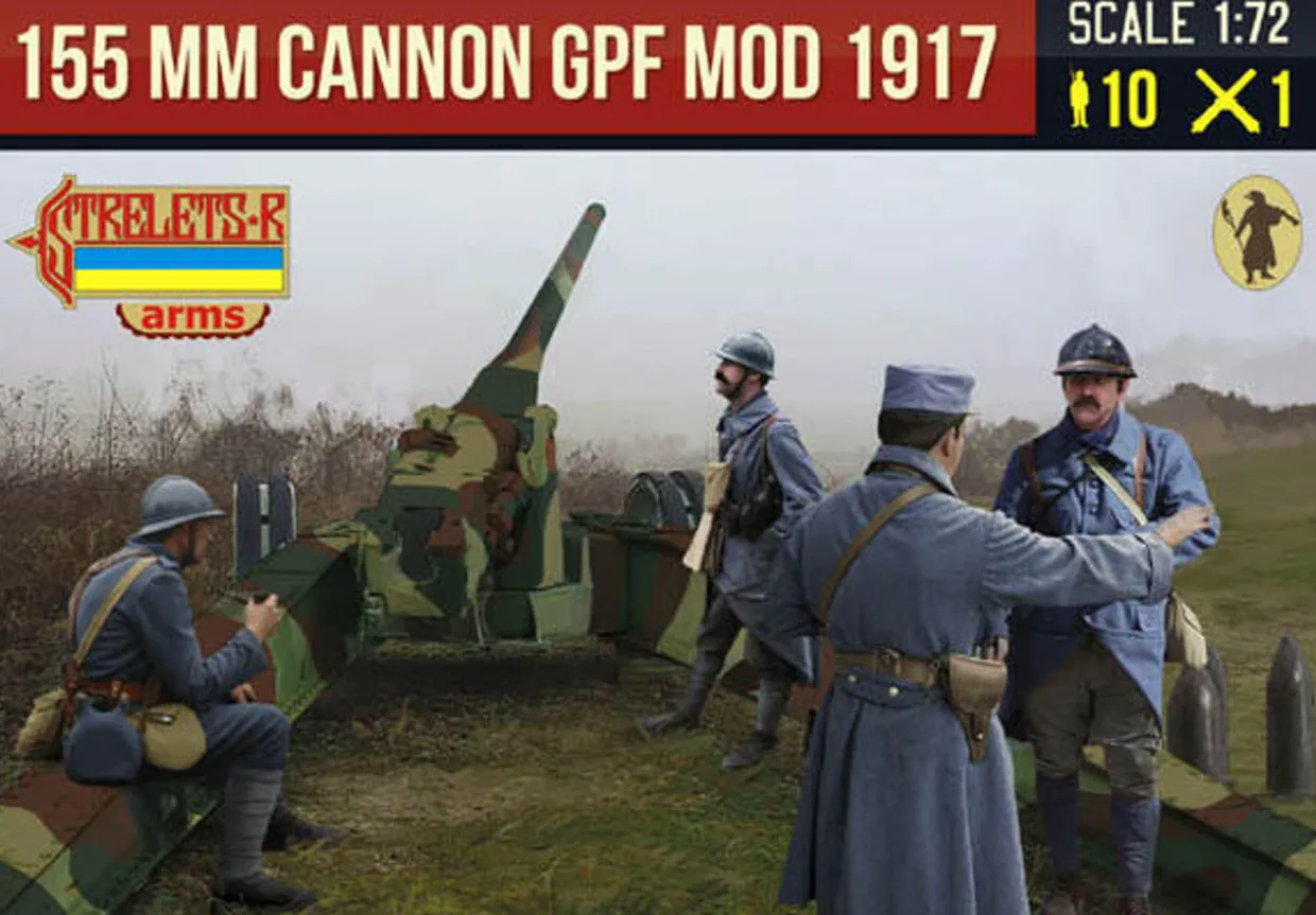 Strelets 1/72 WWI French 155mm St Chamond Howitzer with Crew