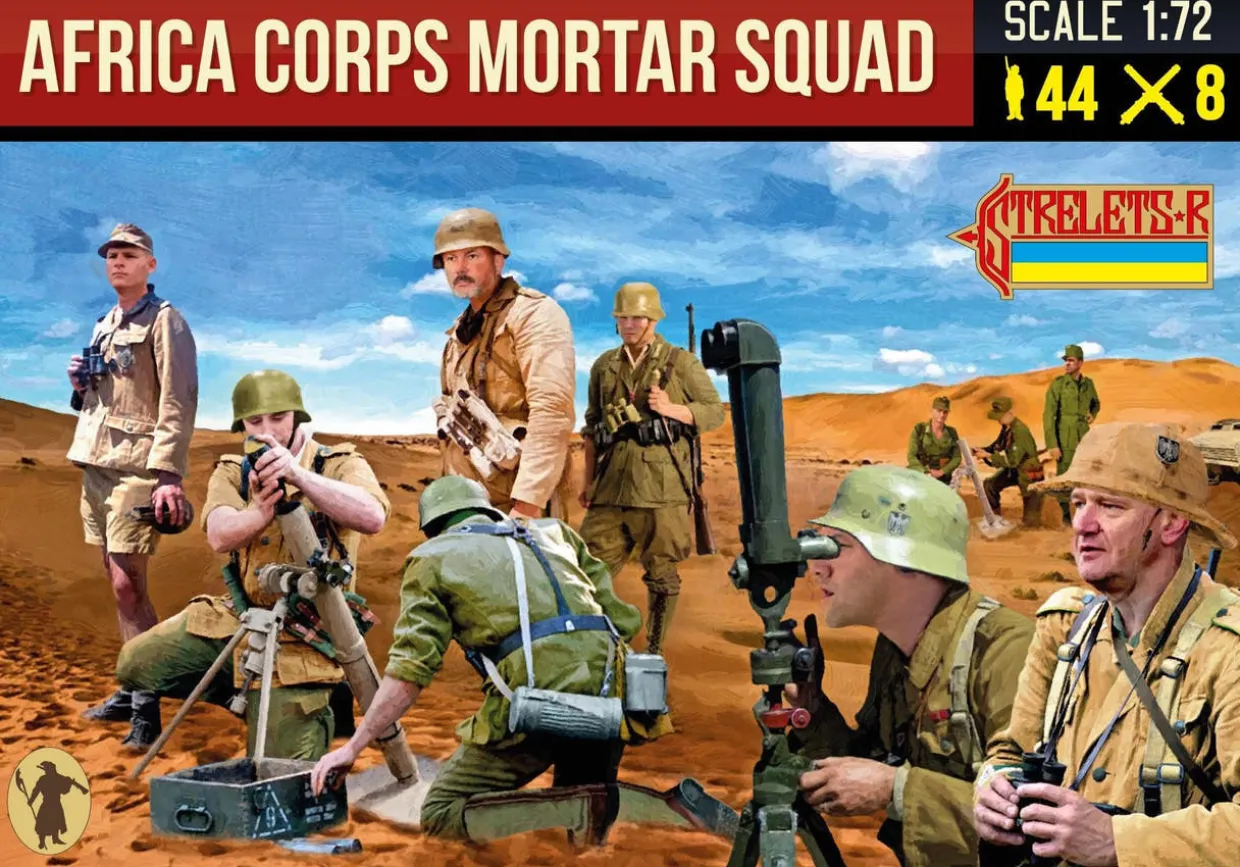 Strelets 1/72 WWII German Africa Korps Mortar Squad