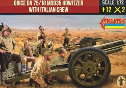 Strelets 1/72 WWII Italian Obice da 75/18 Model 35 Howitzer with Crew