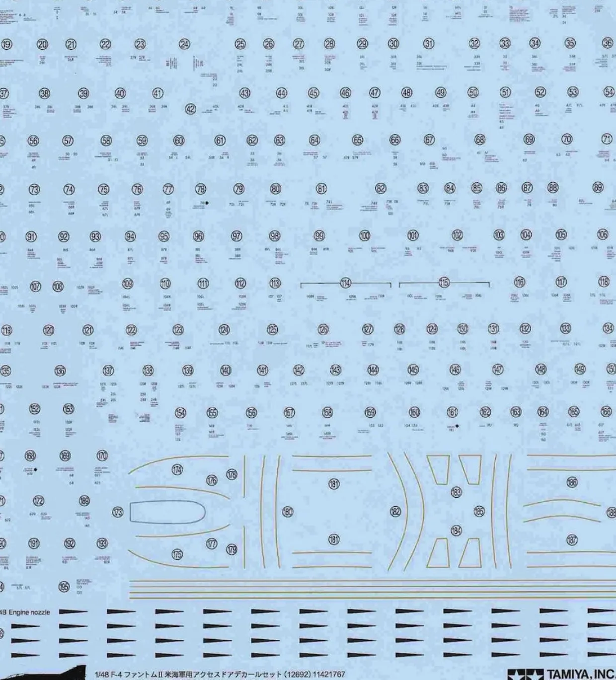 Tamiya 1/48 F-4 Phantom II Stencil Decal Set A
