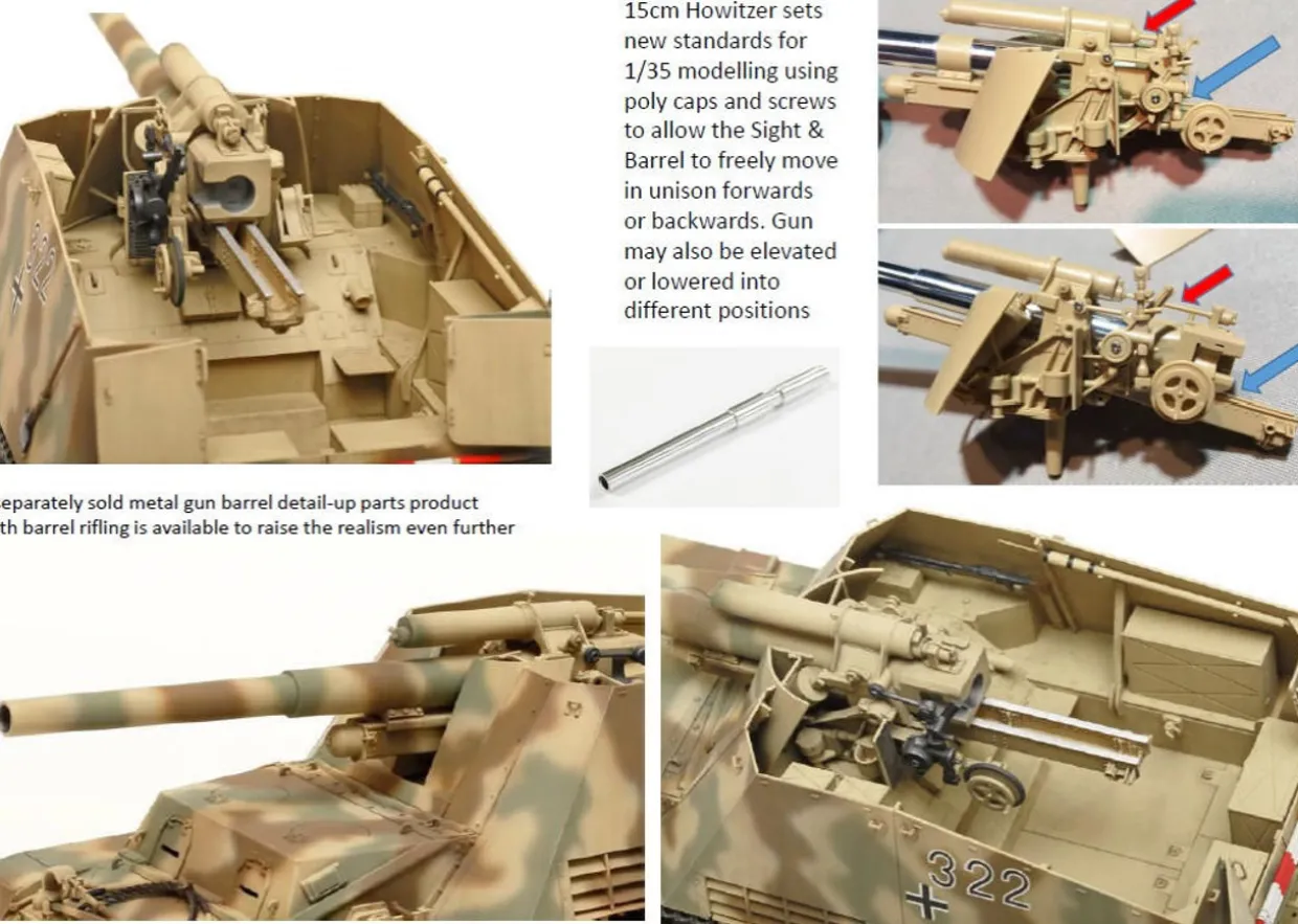 Tamiya 1/35 Hummel Metal Gun Barrel