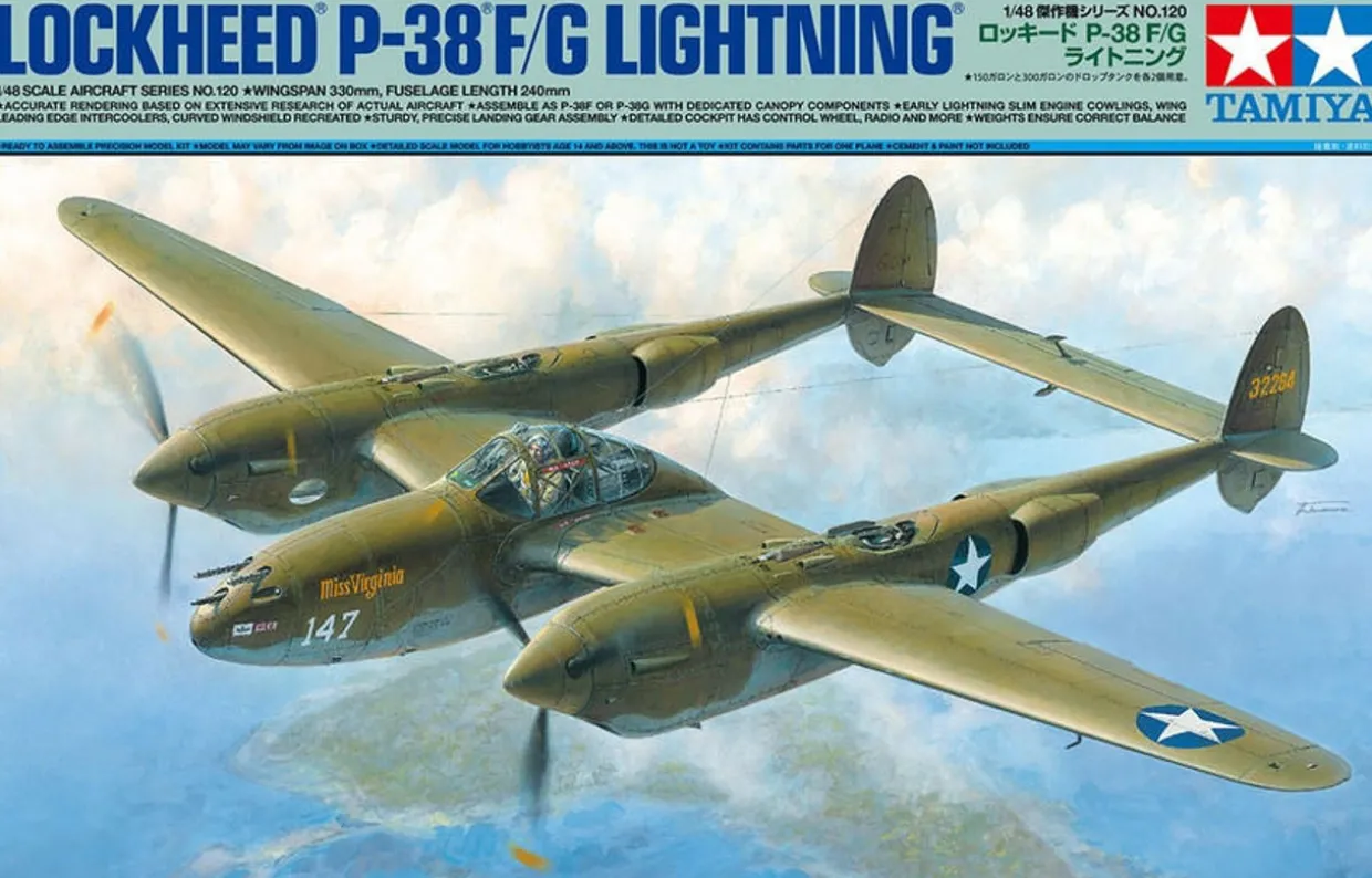 Tamiya 1/48 Lockheed P-38F/G Lightning WW2 Fighter