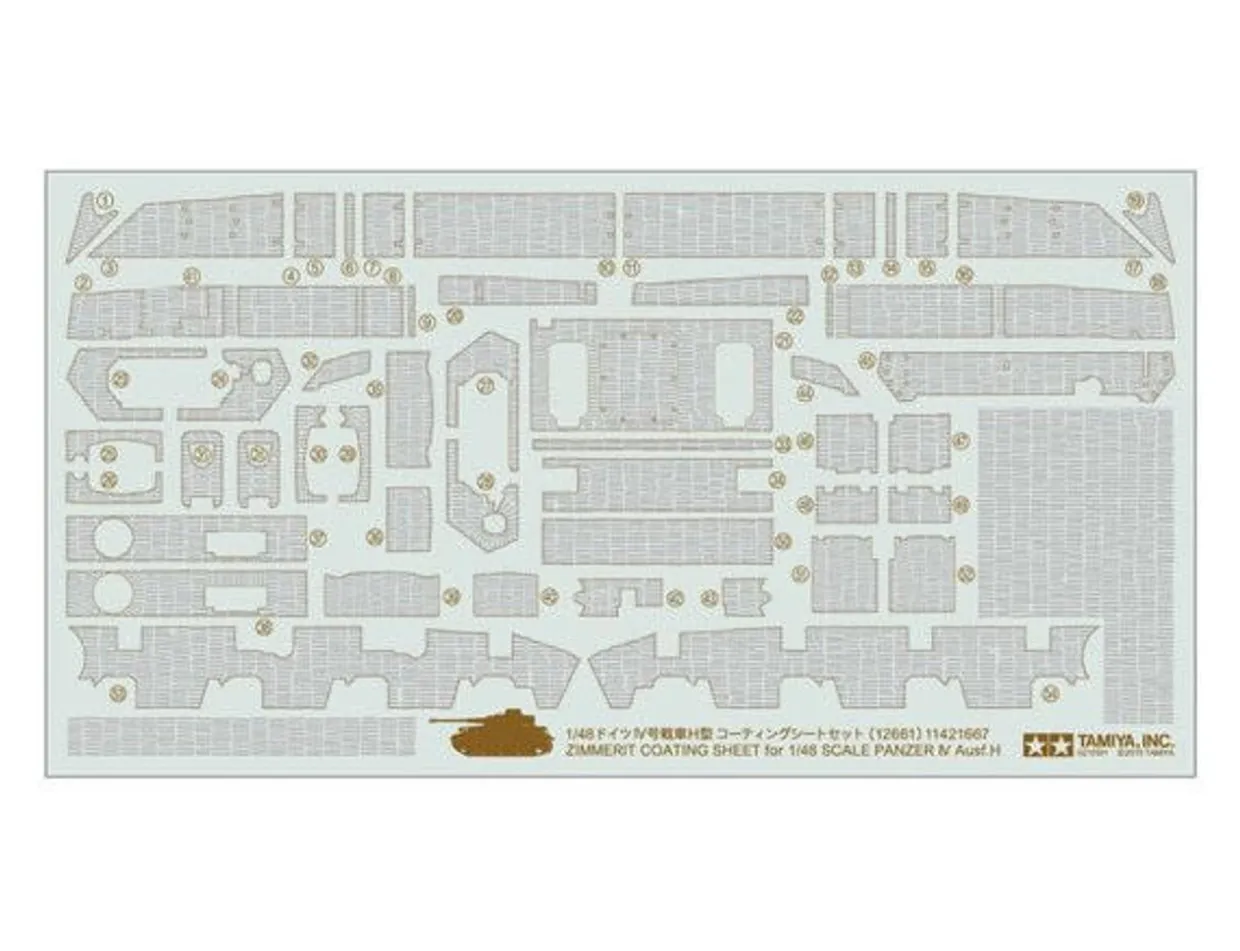 Tamiya 1/48 Zimmerit Coating Sheet Panzer IV