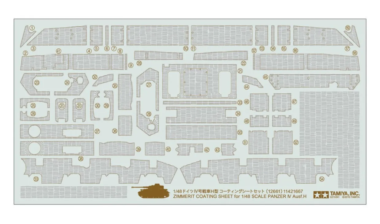 Tamiya 1/48 Zimmerit Coating Sheet Panzer IV
