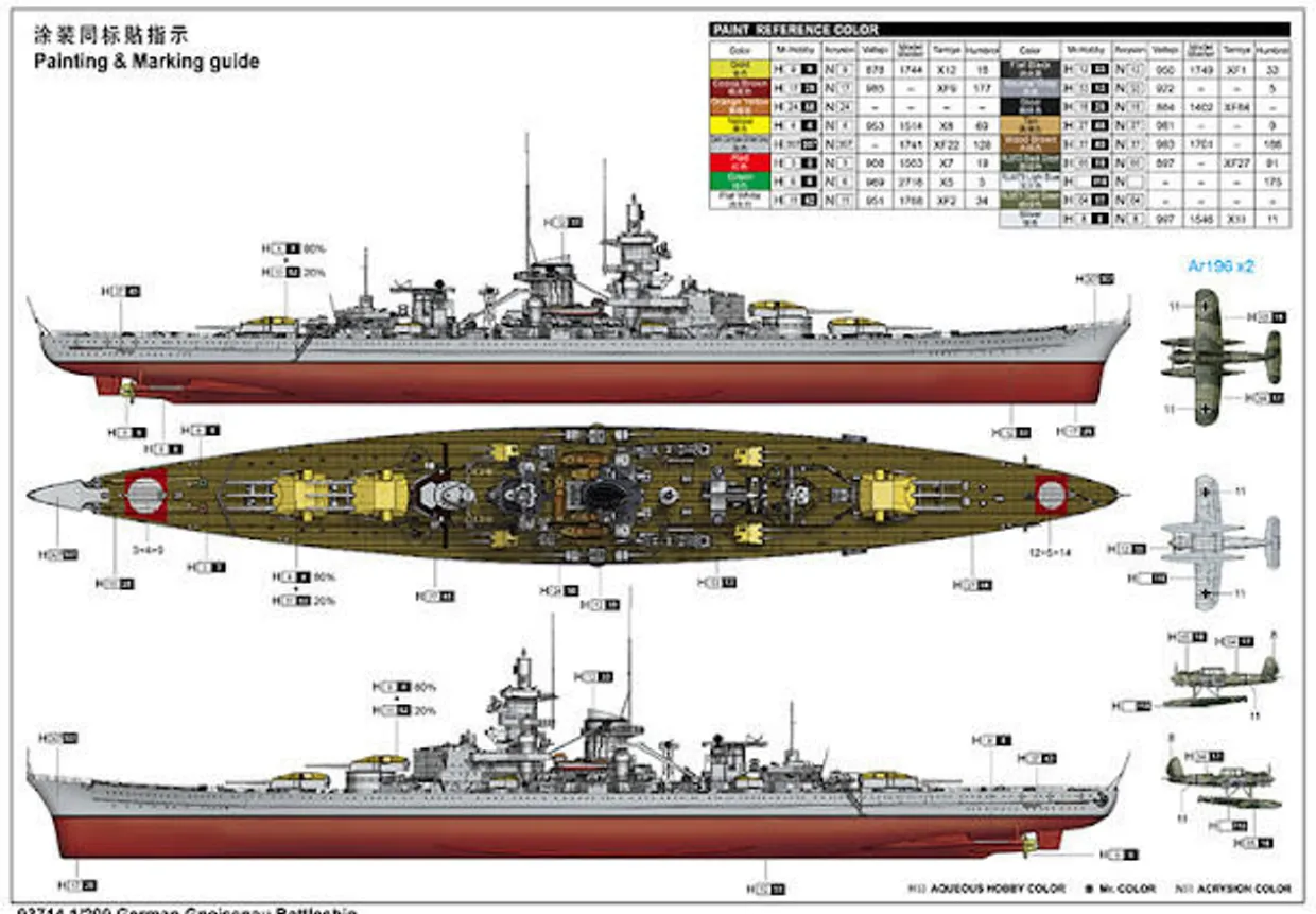 Trumpeter 1/200 German Battleship Gneisenau