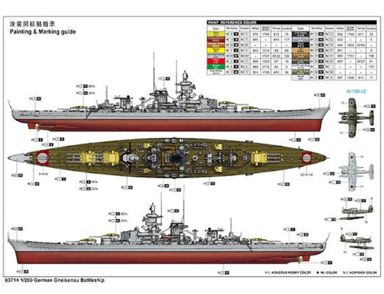 Trumpeter 1/200 German Battleship Gneisenau