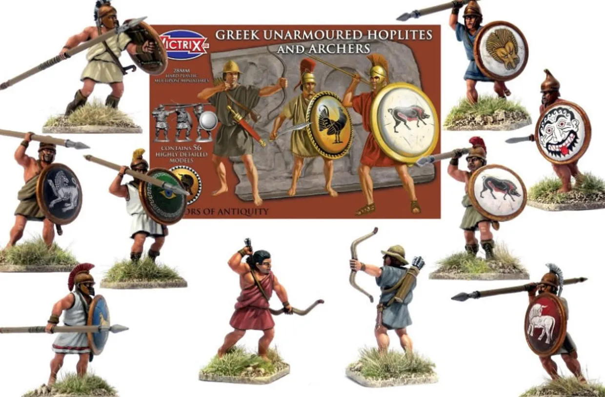 Victrix 28mm Greek Unarmoured Hoplites and Archers