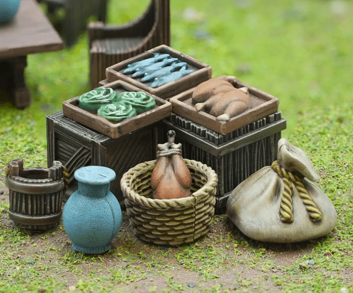 Wargames Atlantic 28mm General Accoutrements - Markets & Barricades