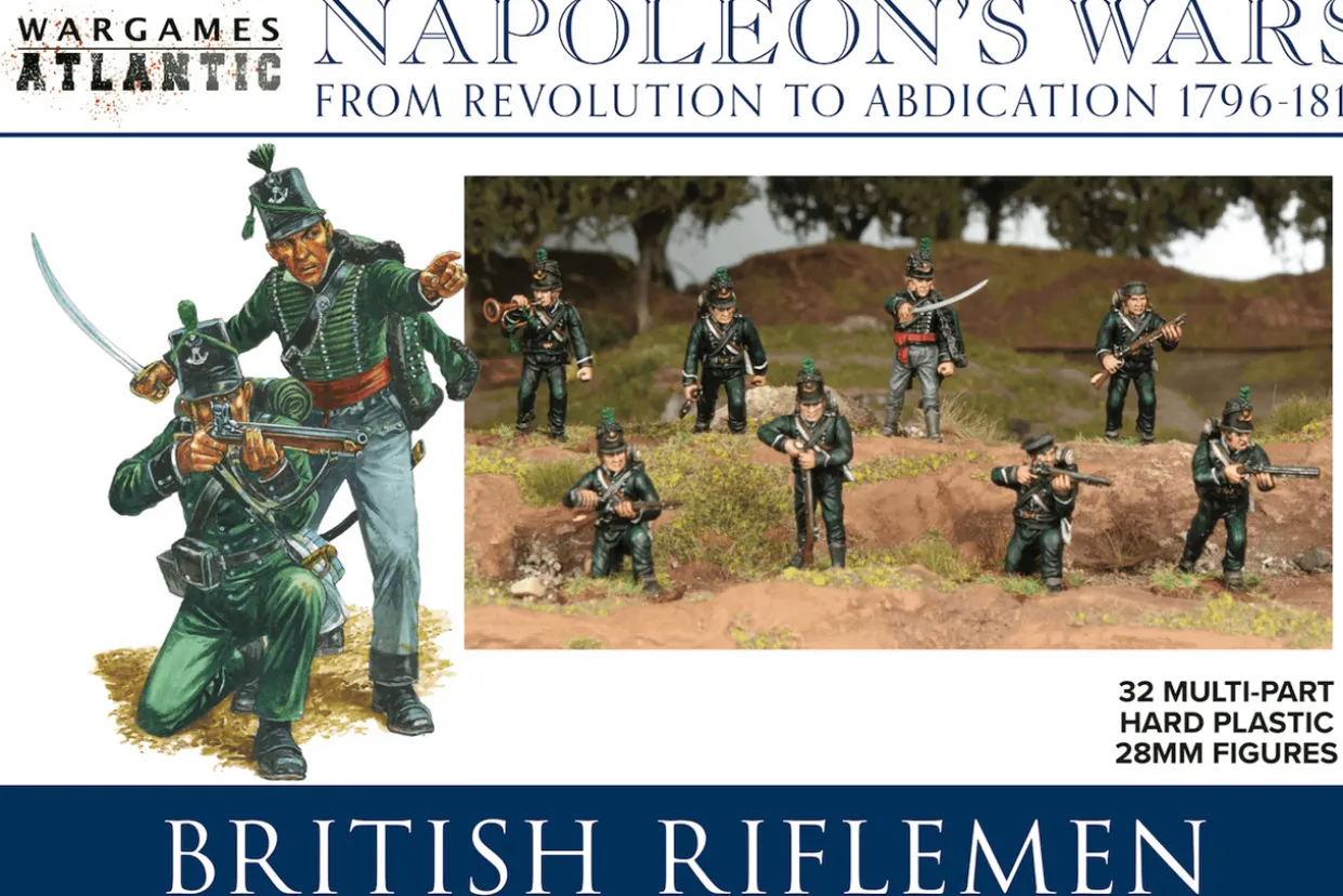 Wargames Atlantic 28mm Napoleonic Wars - British Riflemen