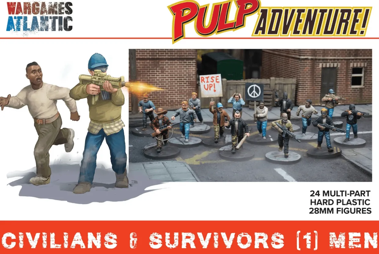 Wargames Atlantic 28mm Pulp Adventure - Civilians and Survivors Set 1 - Men
