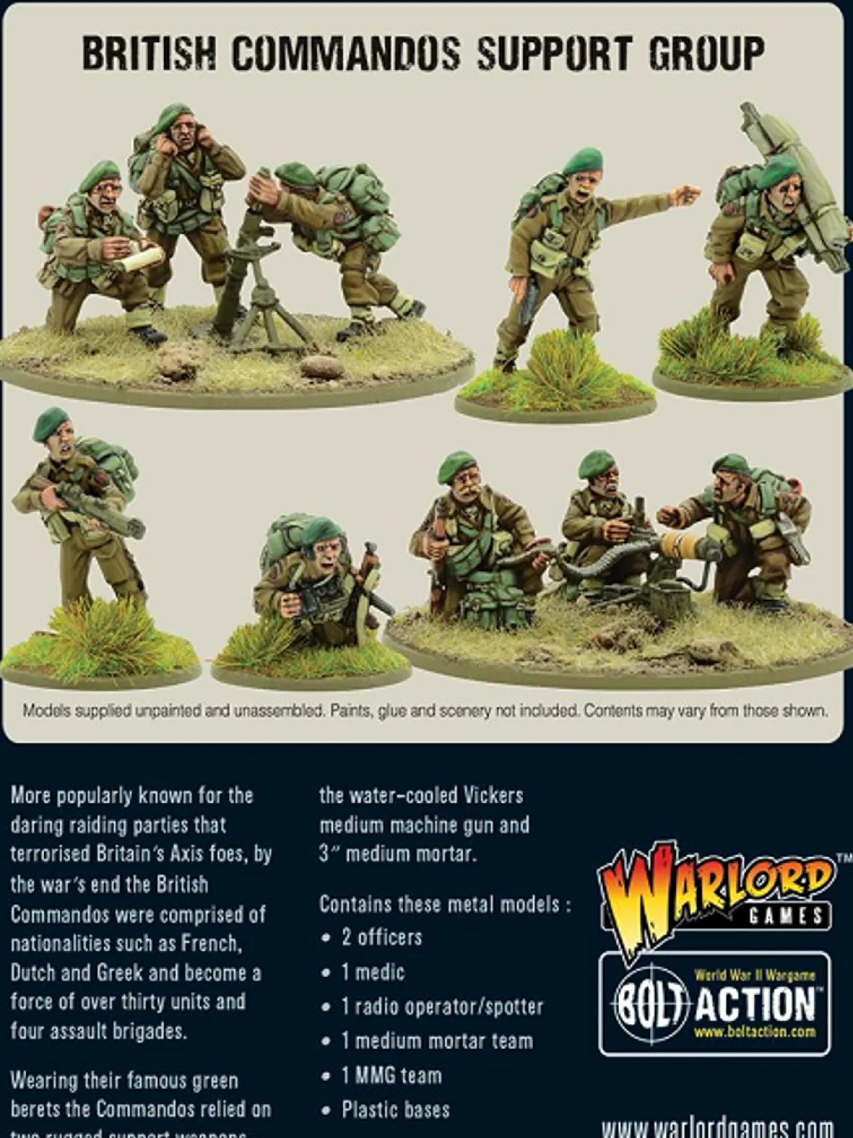 Warlord Games 28mm Bolt Action - British Forces - Commandos Support Group